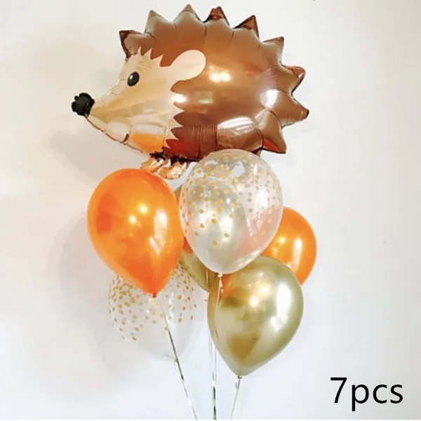 7 шт. большие воздушные шары в виде животных, енота, лисы, ежика, воздушные шары с днем рождения, джунгли, вечерние украшения, детское шоу, декоративные игрушки - Цвет: as picture