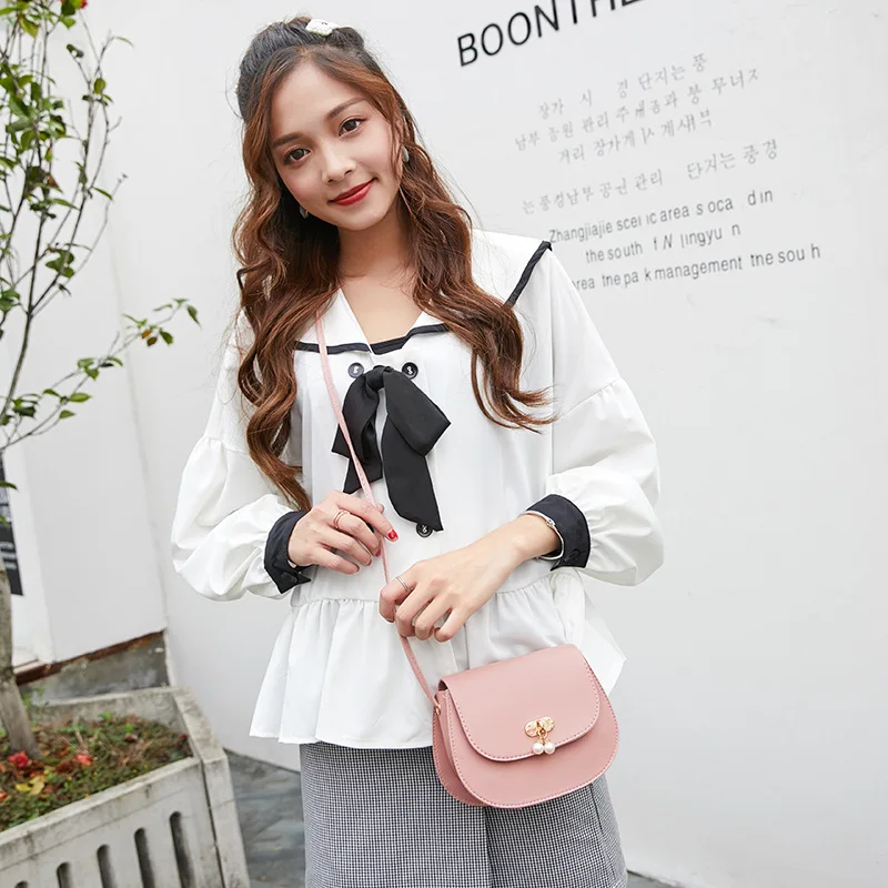 

Sheng chuang Beauty Spring And Summer 2019 One-Shoulder Cross-body Hipster Pearl Hijab Square Sling Bag Change Mobile Phone Gift
