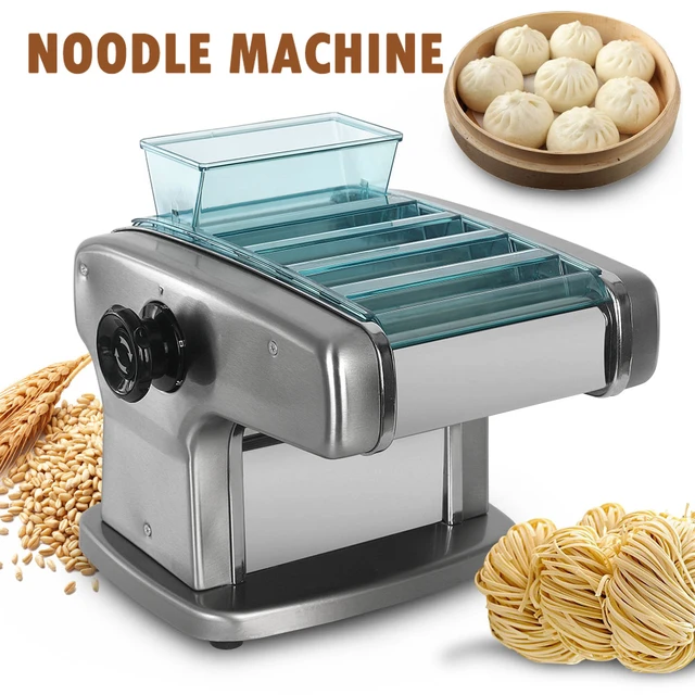  Electric Household Pasta Maker Automatic Noodle Maker Machine  Dough Pressing Spaghetti Roller 2-in-1 Stainless Steel for Home Commercial  Use Cut 2.5mm Round & Flat Noodle (2.5mm Noodle Blade) : Home 