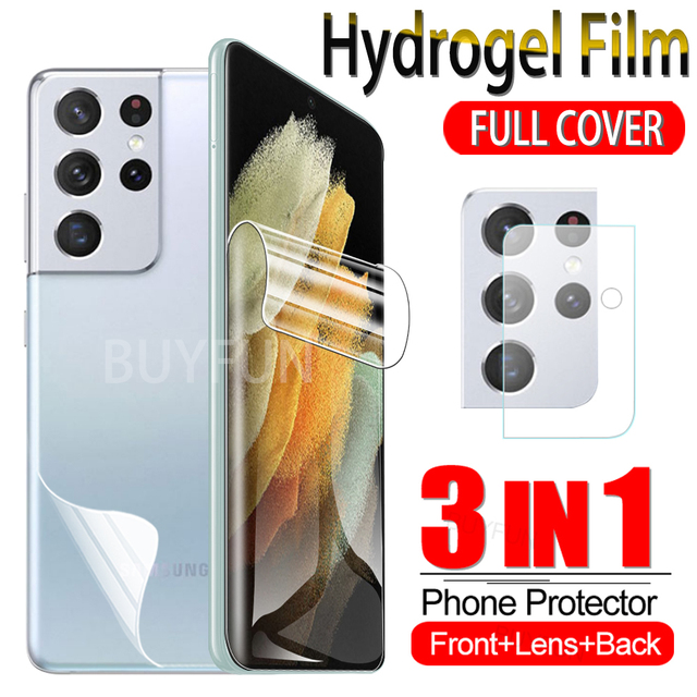 Hydrogel Film For Samsung Galaxy S21 S20 Ultra Fe S21+ S20+ 4G/5G Full Cover Water Gel Soft Films Samsang S 21 20 Plus HD