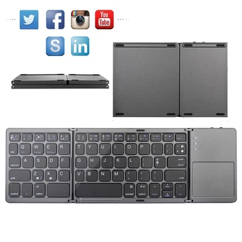 

Go out travel Mini folding keyboard Bluetooth Foldable Wireless Keypad with Touchpad for Windows,Android ios Tablet ipad Phone