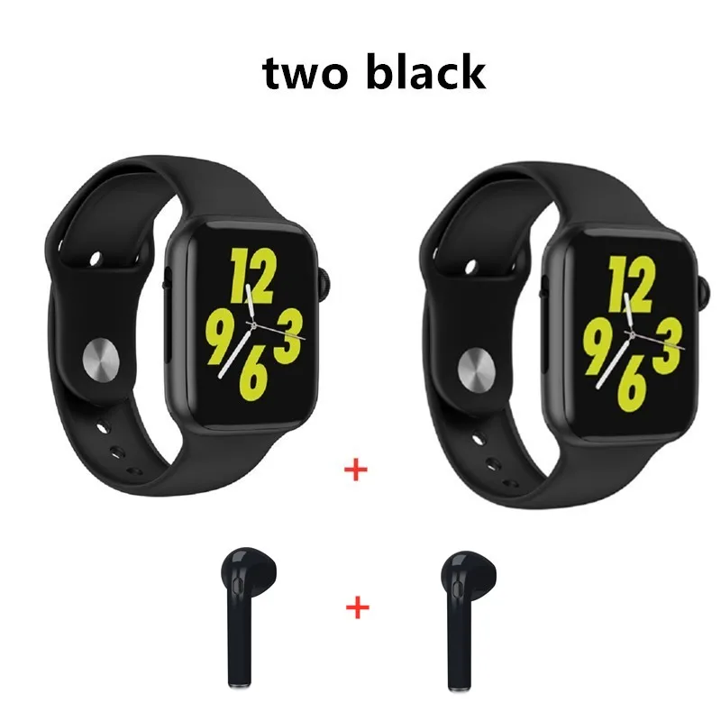two black Отправлено Epacket IWO 10 W34 Bluetooth Вызов Смарт-часы ЭКГ монитор сердечного ритма Смарт-часы для мужчин и женщин для Android Apple PK IWO 8 - Color: two black