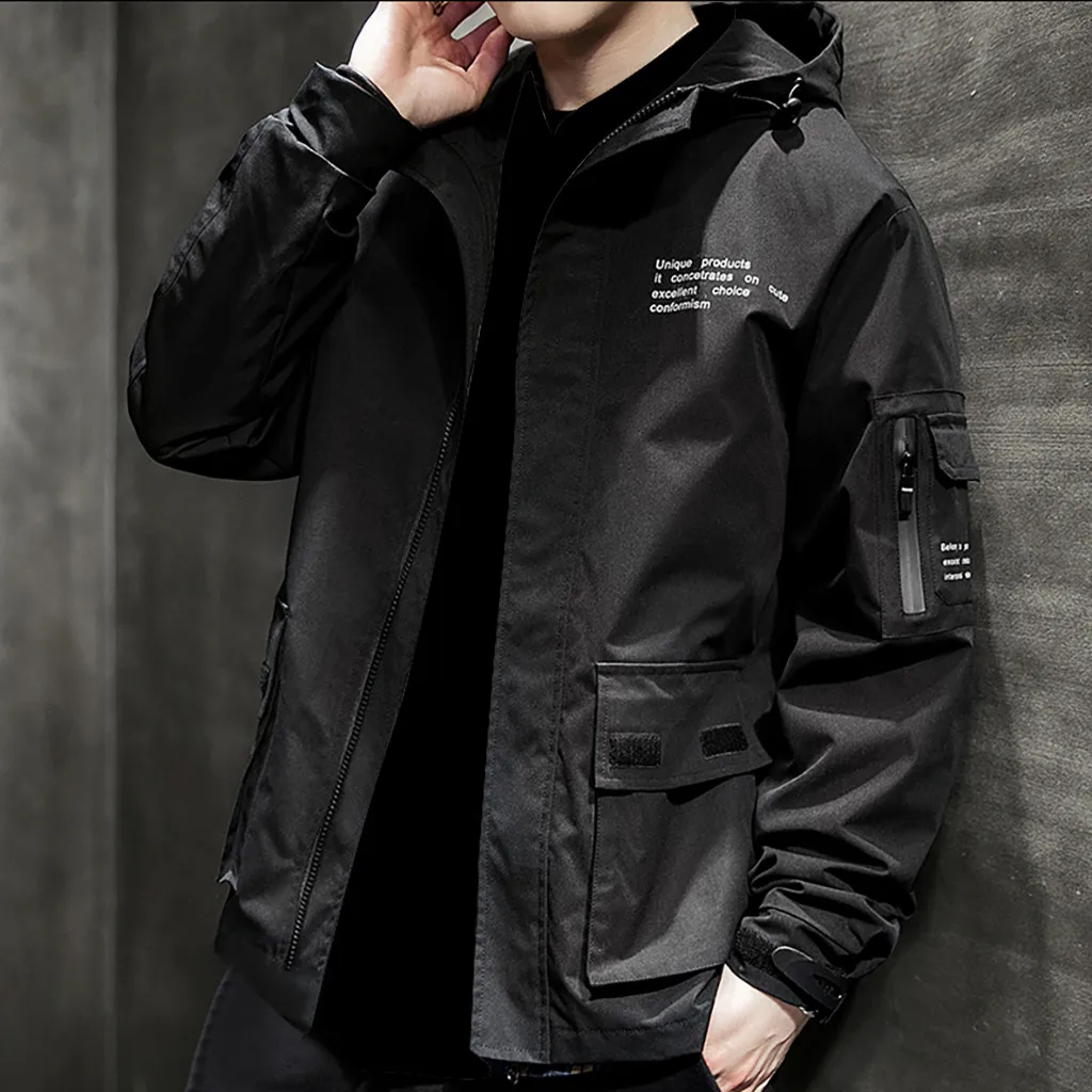 Oversized Autumn Jacket Men Streetwear Man Jacket Casual Long Sleeve Zipper Windbreaker Coat Hip Hop White Warm Denim Jacket Men