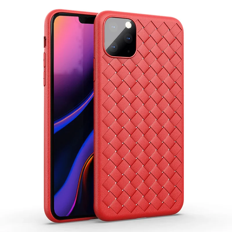 10pcs Woven Pattern Ultra Thin Soft TPU Rubber Silicone Case For iPhone 11 Pro Max XS XR X 8 7 6 6S Plus All-inclusive Back Protective Cover