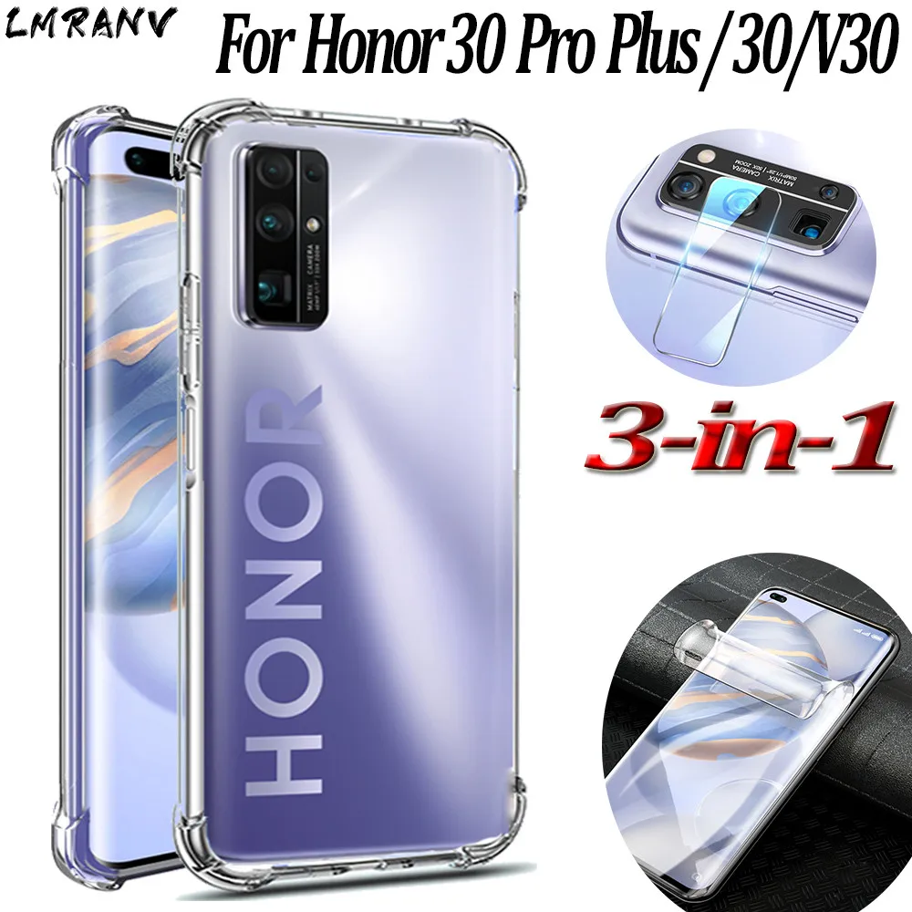Прозрачный чехол на хонор 30 для Honor Pro Plus Case Airbag телефон+Гидрогелевая