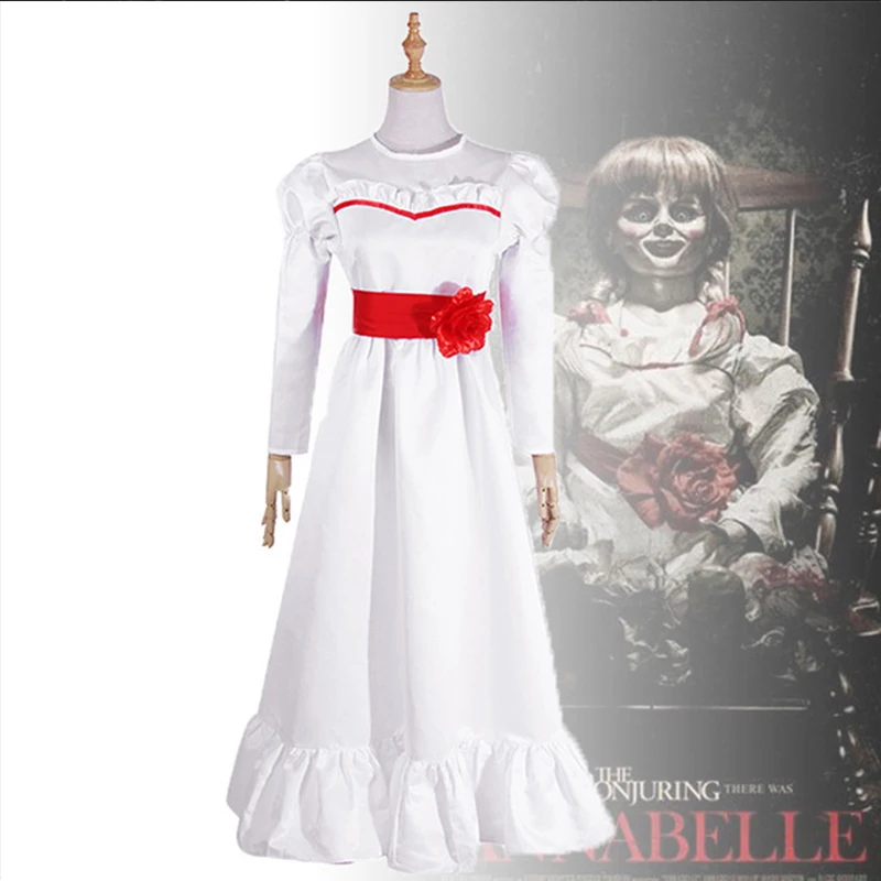 

Movie Annabelle Cosplay Costumes Annabelle Cosplay Costume White Dresses Halloween Carnival Party Anime Women Cosplay Costume