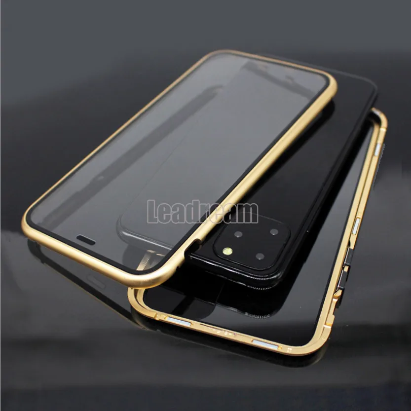 50 шт. для iPhone 11 Pro Max 6 6s 7 8 Plus X Xs Max Xr Магнитная адсорбционная металлическая рамка двухсторонний чехол из закаленного стекла