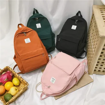 

HAVIT New waterproof nylon Women Backpack Female Large capacity Travel Backpack Teenage girls Pure color schoolbag book Mochila