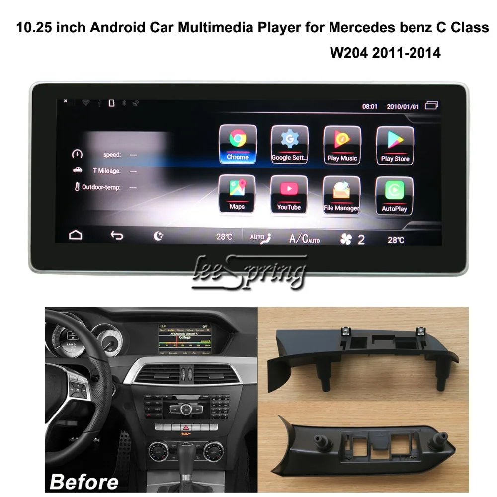 10 25 дюймовый автомобильный мультимедийный плеер для Mercedes Benz C Class W204 2011 2014