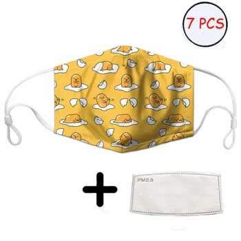 

Gudetama Kawaii Print Children Face Mask Cover Mask Comfortable Women/Men Masque Masks with Filter Respirator Anti-Dust PM2.5