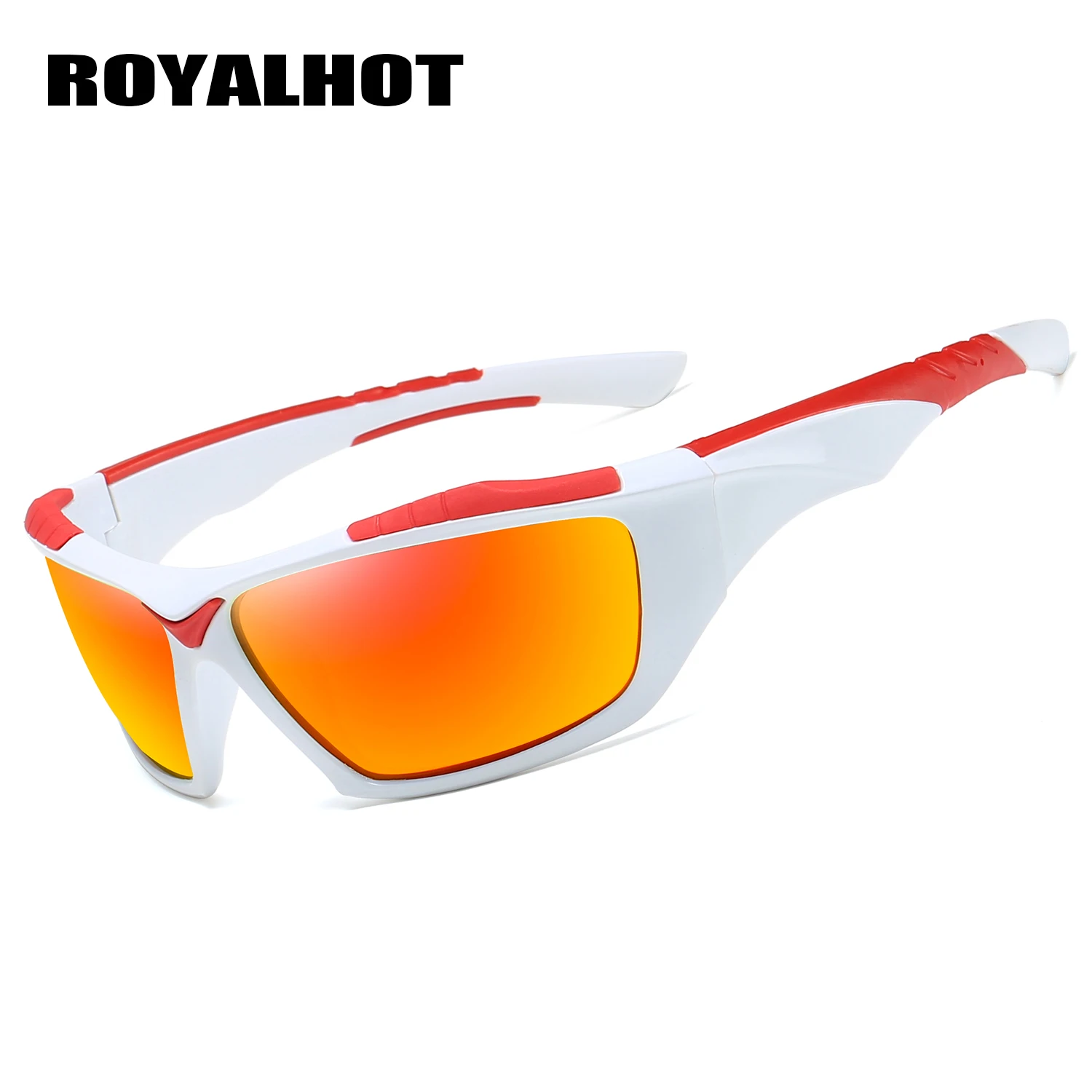 RoyalHot мужские и женские поляризационные, прямоугольной формы, оправа, спортивные солнцезащитные очки, Винтажные Солнцезащитные очки, ретро очки, мужские очки, 900209 - Цвет линз: wihite red