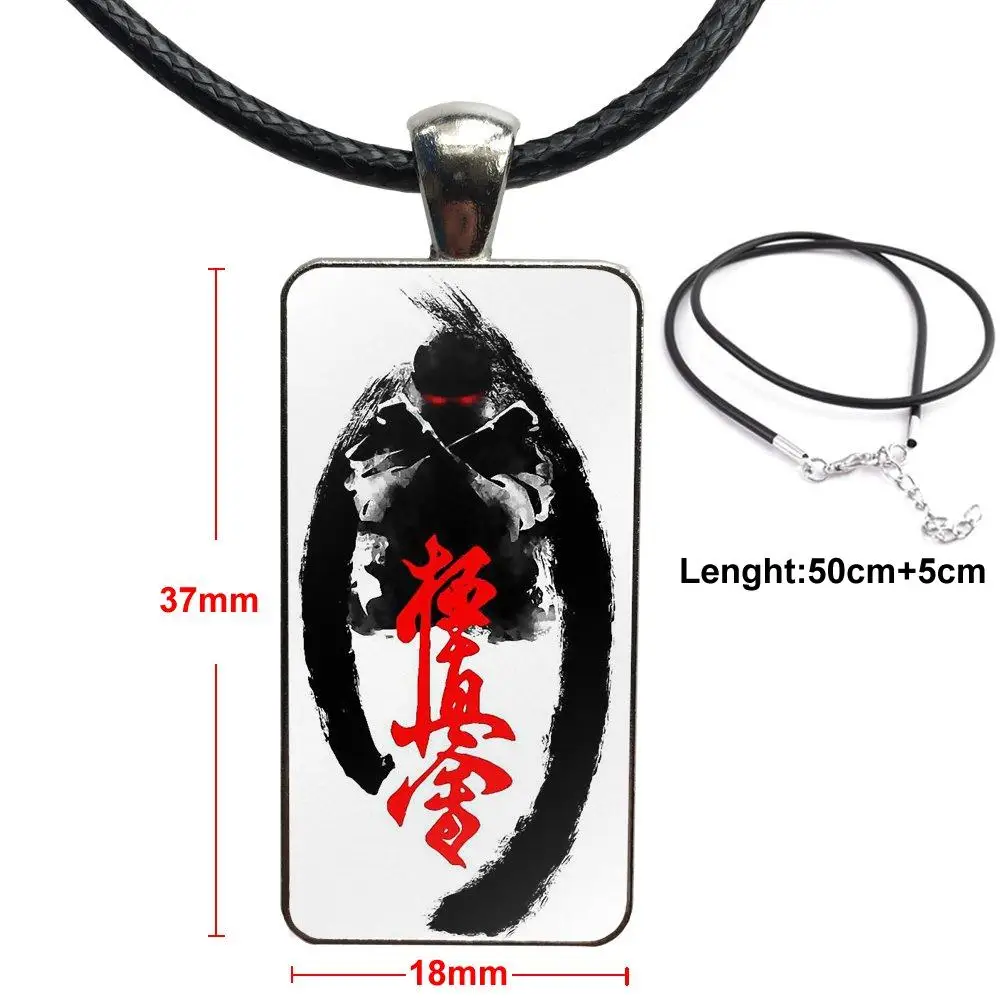 as picture Oyama Kyokushin Каратэ для девочек лучший подарок стеклянный кулон ожерелье ручной работы половина кулон прямоугольное ожерелье - Окраска металла: as picture