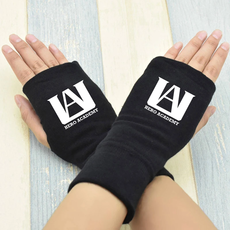 1 Pair Anime My Hero Academia Finger Cotton Knitting Wrist Gloves Mitten Lovers Anime Accessories Dropshipping In Stock best winter gloves for men Gloves & Mittens