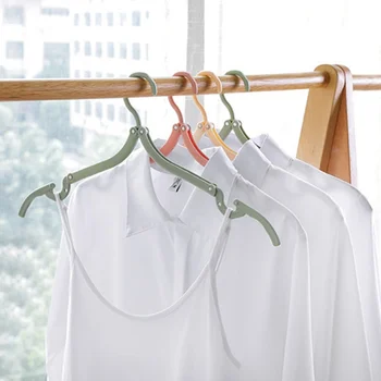

5pcs Sturdy Portable Collapsible Travel Hanger Durable Plastic Clothes Hook Household Shirt Coats Socks Laundry Storage Supplies