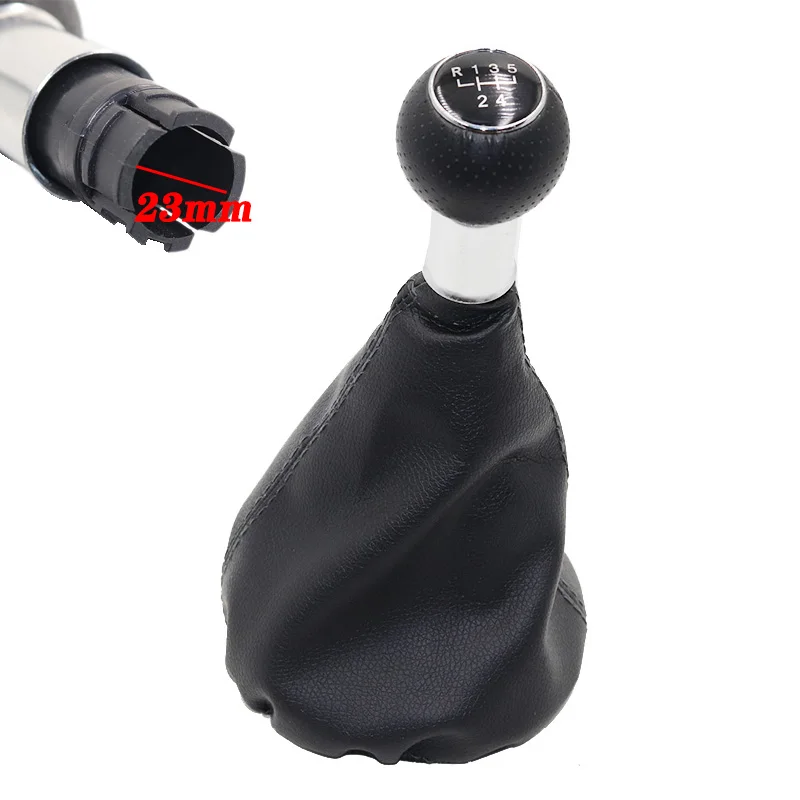 

23MM 5 speed Leather Car Shift Gear Knob Lever Gaitor Boot Cover Auto Accessories For Seat Leon 2000 2001 Toledo 1999 2000 2001