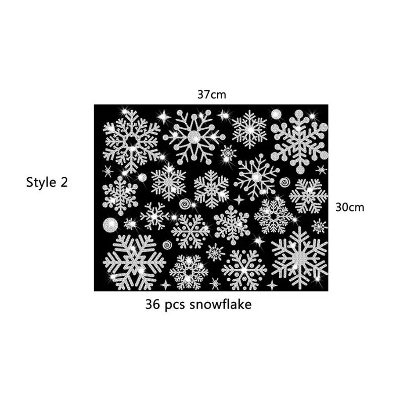 Glitter Snowflake Electrostatic Wall Sticker