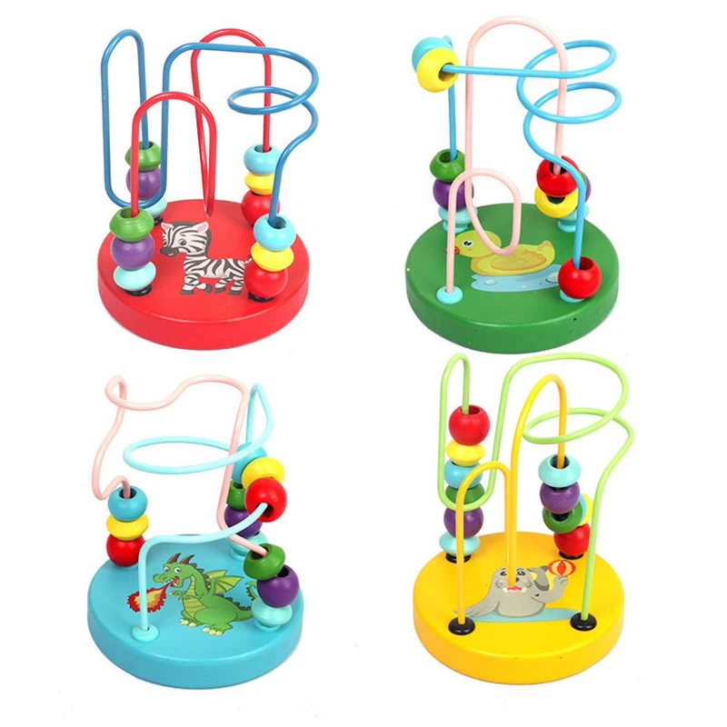 Children Wooden Mini Around Beads Toys Early Educational Learning Toy Colorful Development Calculat Bead Kid Montessori Toys