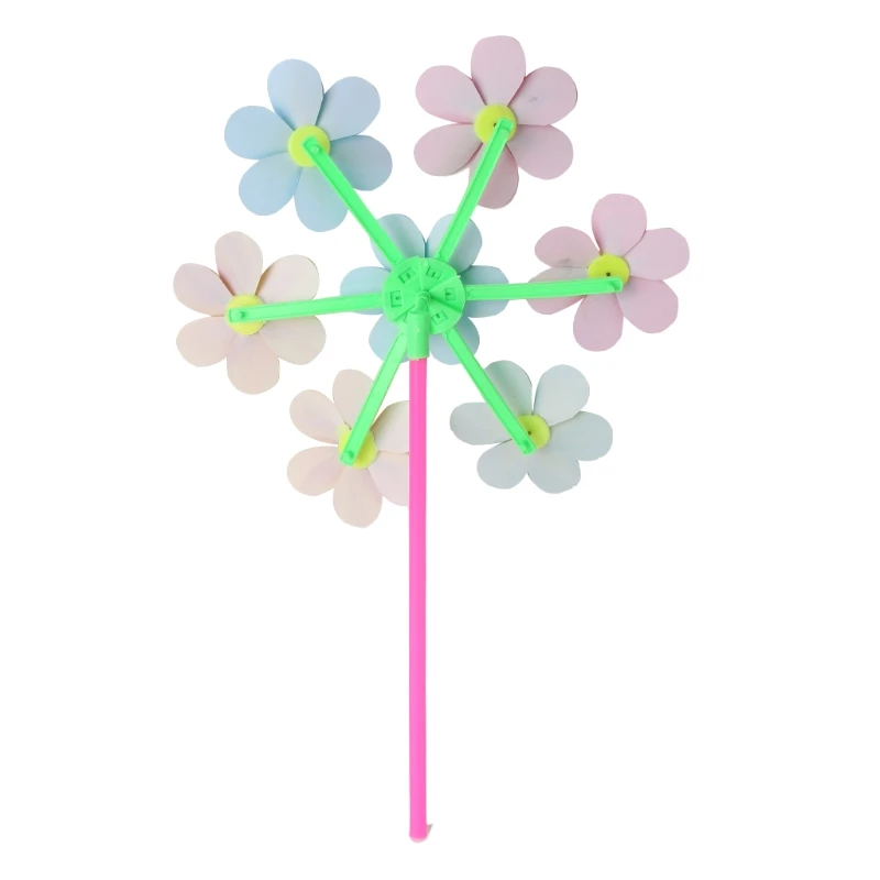 Цветочный узор Спиннер ветряная мельница дети игрушки Сад Двор украшения 72XF