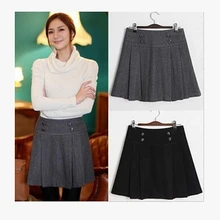 Новое поступление, модные зимние юбки, Женская шерстяная юбка, осень-весна, Повседневная тонкая универсальная короткая юбка в складку, юбки для женщин
