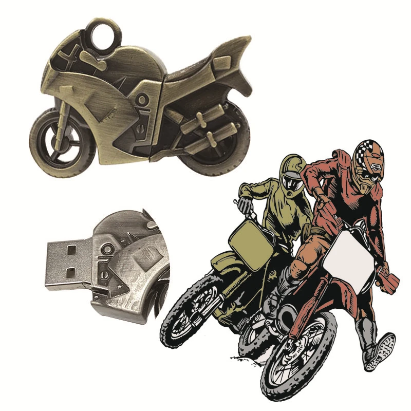 Usb Memory Stick Pendrive Metal Fashion USB Flash Drive 16GB Creative Motorcycle 4GB 8GB Pen Drive 32GB 64GB Memoria Usb 128GB