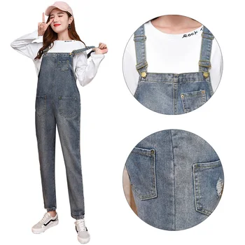 

Denim Maternity Jeans Suspender Pants Overalls Braced Jumpsuits for Pregnant Women Uniforms Pregnancy Romper Prop Belly Trousers