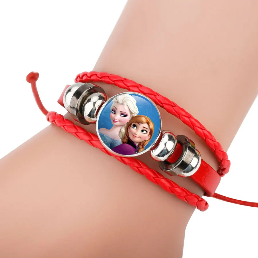 Disney новые детские игрушки Эльзы из мультфильма "Холодное сердце", принцессы Анны из мультфильма «Холодное сердце» Плетеный, с бусинами браслет для милых девочек мультфильм ювелирные изделия baby doll аксессуары