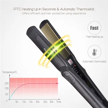 

2 in 1 Professional Ceramic Flat Iron Hair Straightener Curler wand Straighting Curling Waver PTC Fast Warm-up Hair Styling Tool