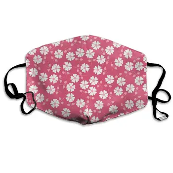 

Mouth Mask Flowers Texture Pink Print Masks - Breathable Adjustable Windproof Mouth-Muffle, Camping Running for Women and Men