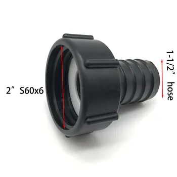 

PP IBC adapter 2"X1-1/2"(38mm),Female S60X6 to hose, IBC Connector IBC fitting