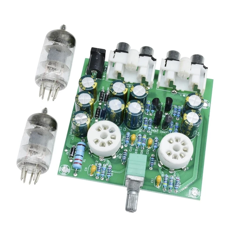 AC 12V 6J2 Tube Fever Pre Amplifier Preamp AMP Pre Amplifier Board Headphone Buffer Module Stereo Potentiometer Valve