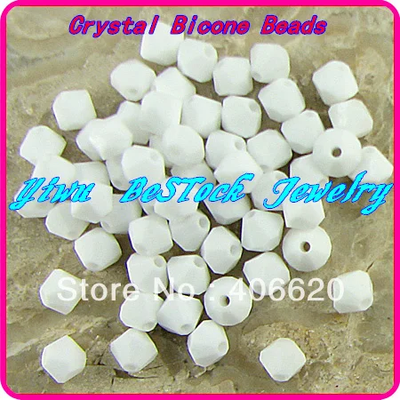 

Free Shipping, 720pcs/Lot 4mm Chalk white color Chinese Top Quality Crystal Bicone Beads