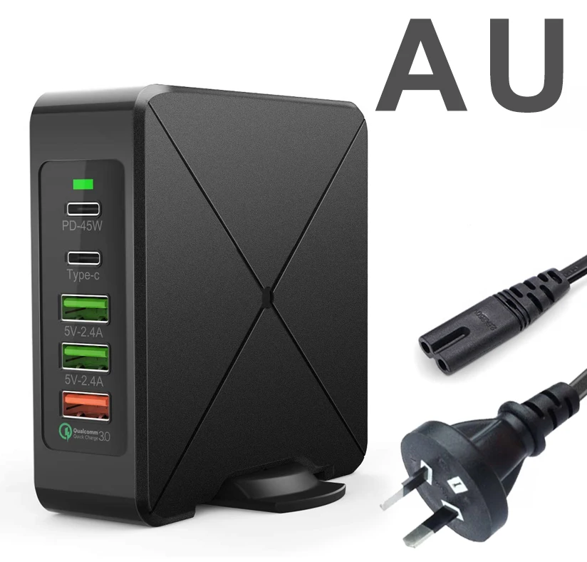 75 Вт Быстрая зарядка 3,0 usb type C PD адаптер питания зарядное устройство для телефона для iPhone 11 Macbook Air huawei samsung планшет быстрое USB зарядное устройство - Тип штекера: AU Plug