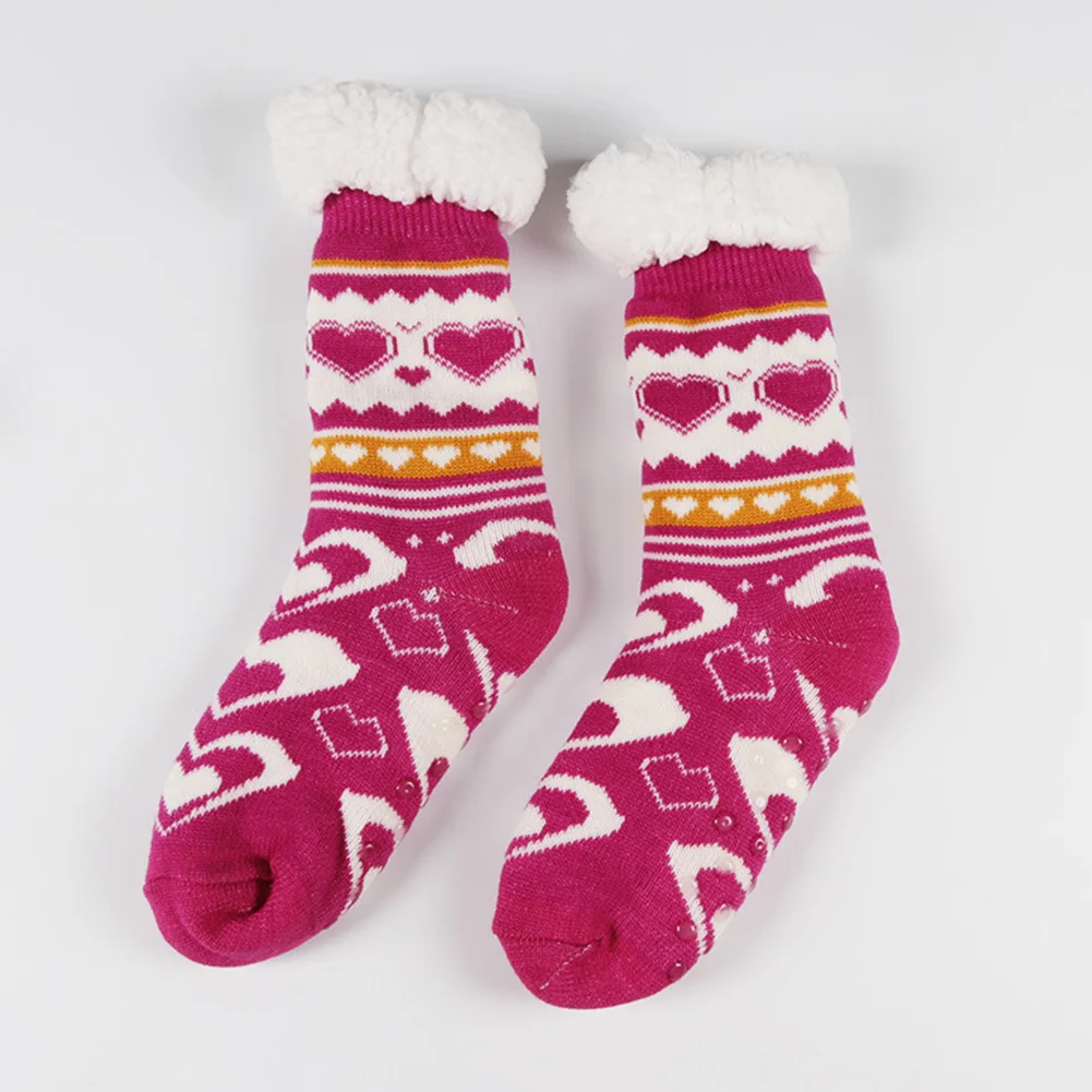 1pair Women Winter Foot Comfortable Thermal Office Sleeping Home Dormitory Extra Warm Indoor Socks Soft Anti Slip Thick Fleece - Цвет: Слоновая кость