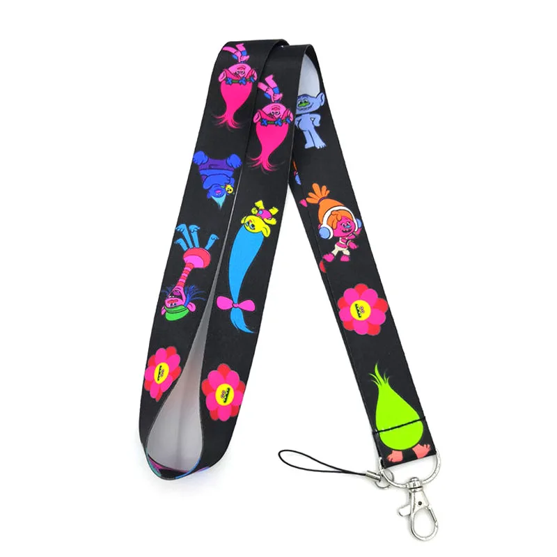 

Troll Cartoon Neck Strap Lanyard for Keys ID Card Gym Phone Straps USB Badge Holder Keychain Cameras Webbing Trolls Lanyards