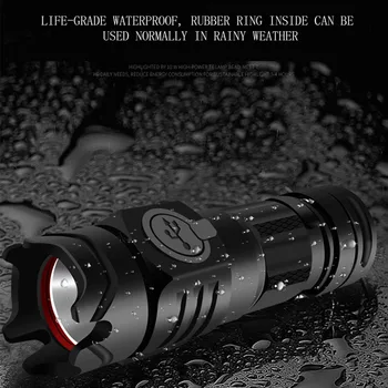 

800 Lumen Portable Flashlight USB Mini LED Lamp Night Zoom Focus Waterproof Torch for Outdoor Car Maintenance Ornaments