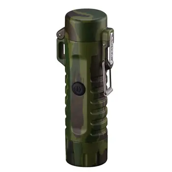 

Outdoor Camping LED Flashlight Windproof Cigarette Lighter Double Arc Seal Waterproof USB Charging Lighter Plasma Lighter