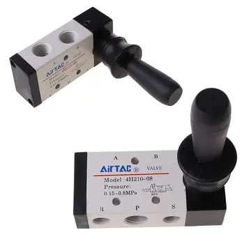 

4H210-08 5 Way Pneumatic Air Hand Lever Valve 2 Position Solenoid Valve Port 1/4