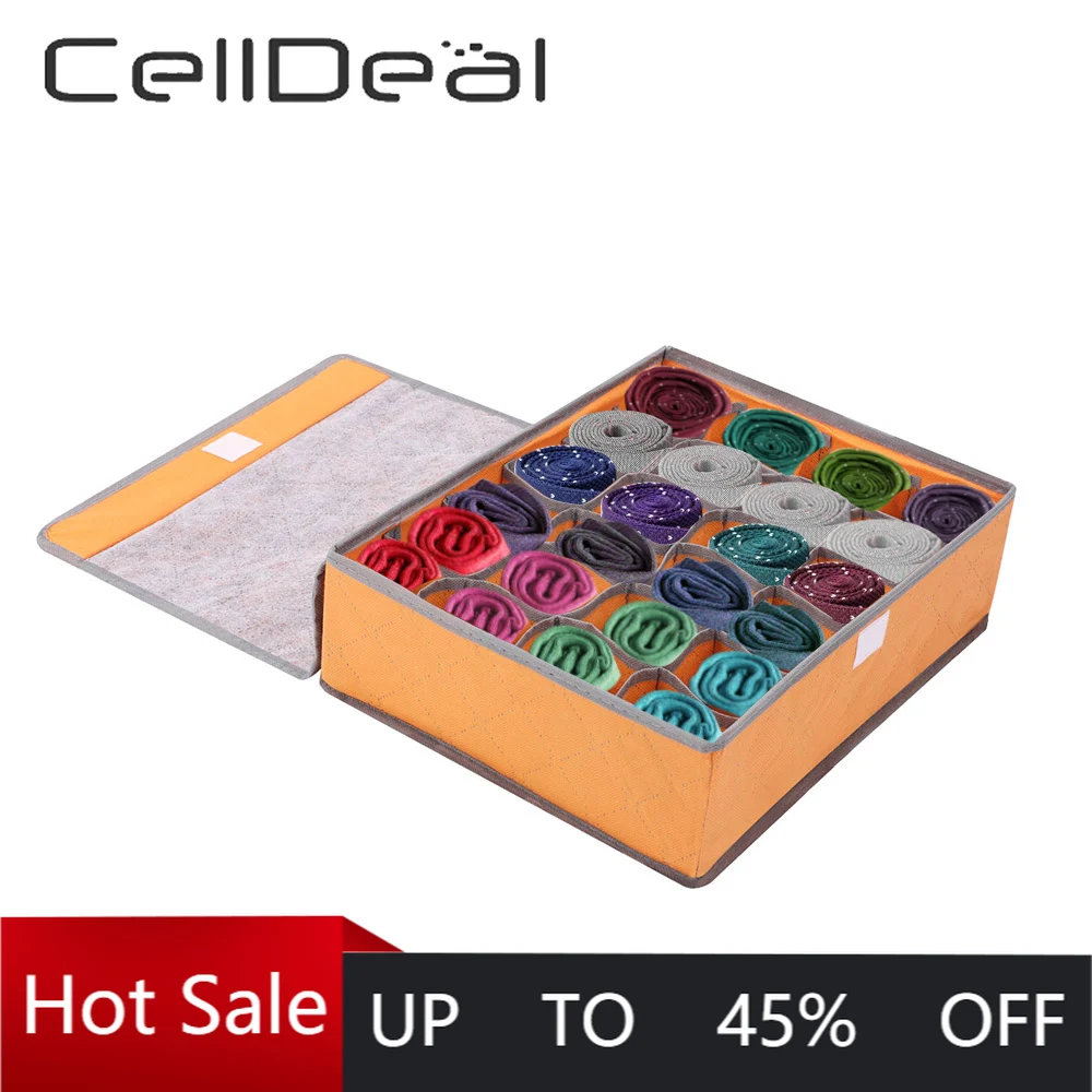 

Multi-size Bra Underwear Organizer Underwear Container Box Covered Storage Bamboo Carbon Dustproof Facilitate Collapsible Tools