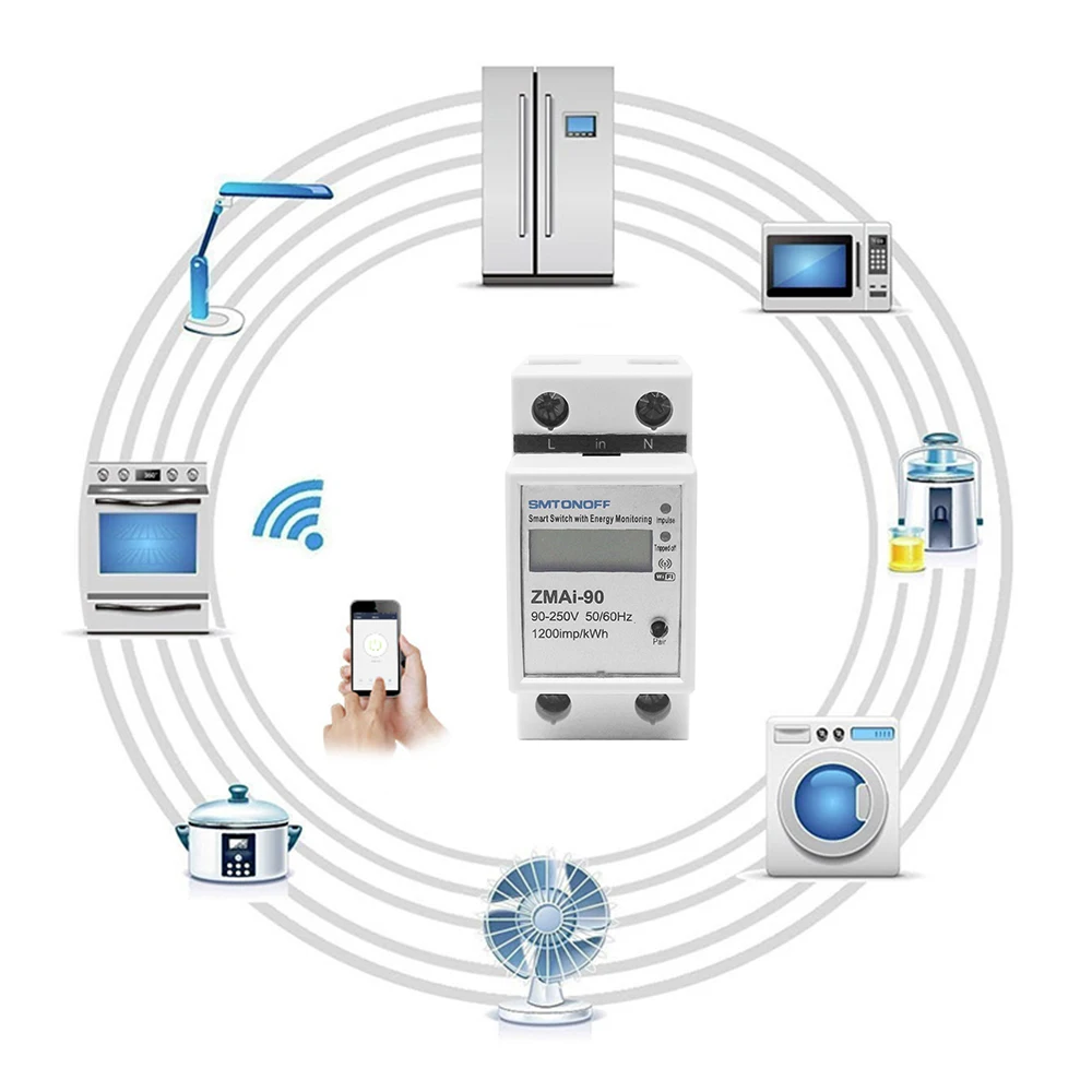 Ketotek AC 220V din-рейка wifi умный измеритель энергии кВтч Защита от перенапряжения тока