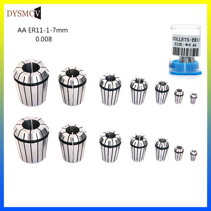 

1 Units of high precision 0.008 ER11 spring Collet AA 1MM 2MM 3MM 4MM 5MM6MM7MMCNC lathe tool Spring Collet Chuck for drill mill