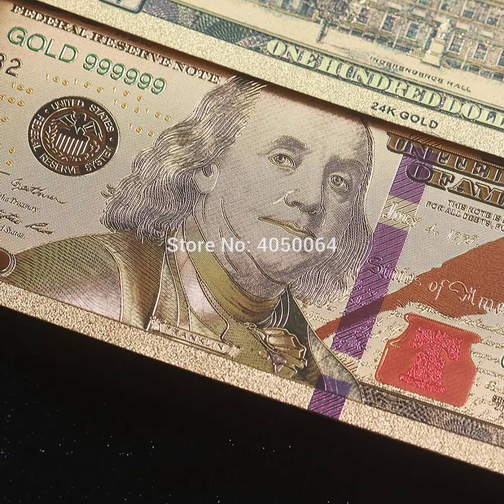 Собирайте памятные монеты 500 долларов США банкноты 24k золото позолоченный