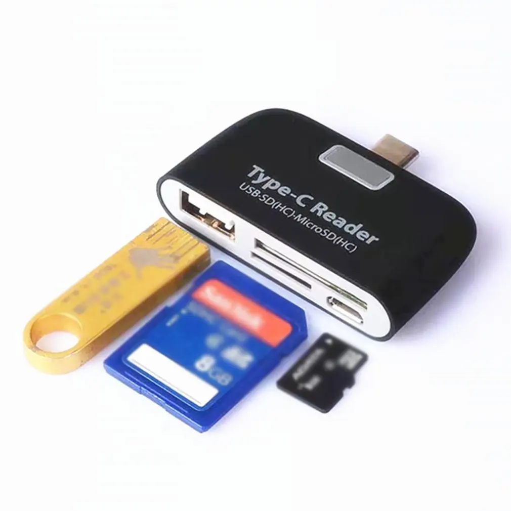 Многофункциональный адаптер карт памяти USB 3,1 Тип C USB-C TF OTG кард-ридер для MAC-Книга телефон планшет считыватели карт