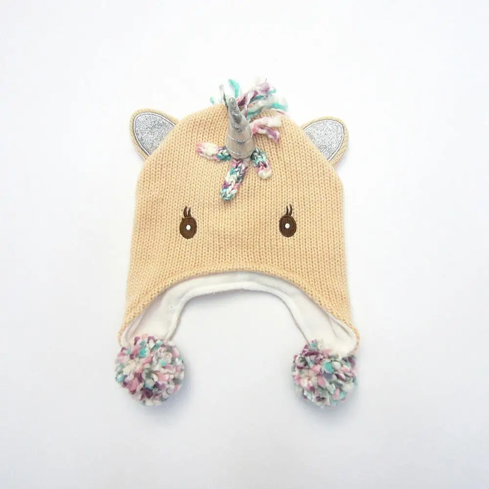 Big eye unicorn children's autumn and winter hat knitted hat baby hat warm hat children's hat