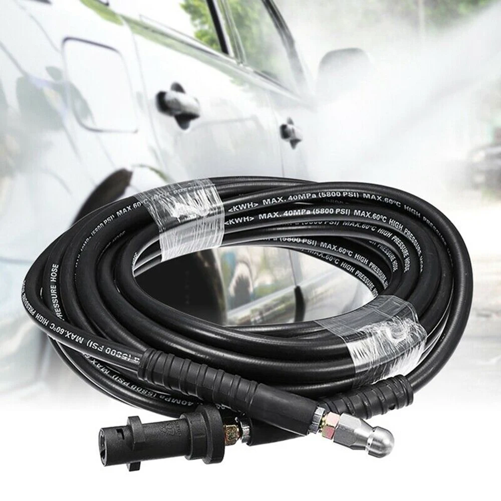 

Hot 15m/49.21ft Pipe Tube Cleaning Hose for Karcher 2 Spray Nozzles High Pressure Washer Drain Cleaner Sewer Unblocker Channel E