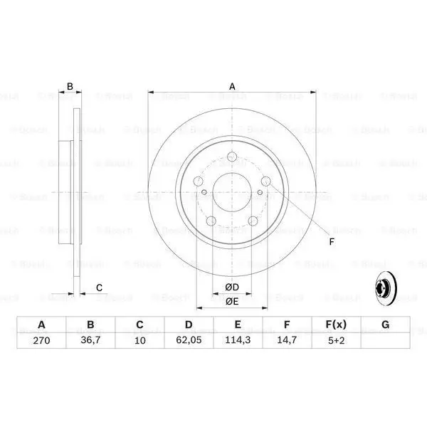 Диск тормозной задний Toyota Auris/Corolla 1.4-1.8/VVTi/1.4D-4D/