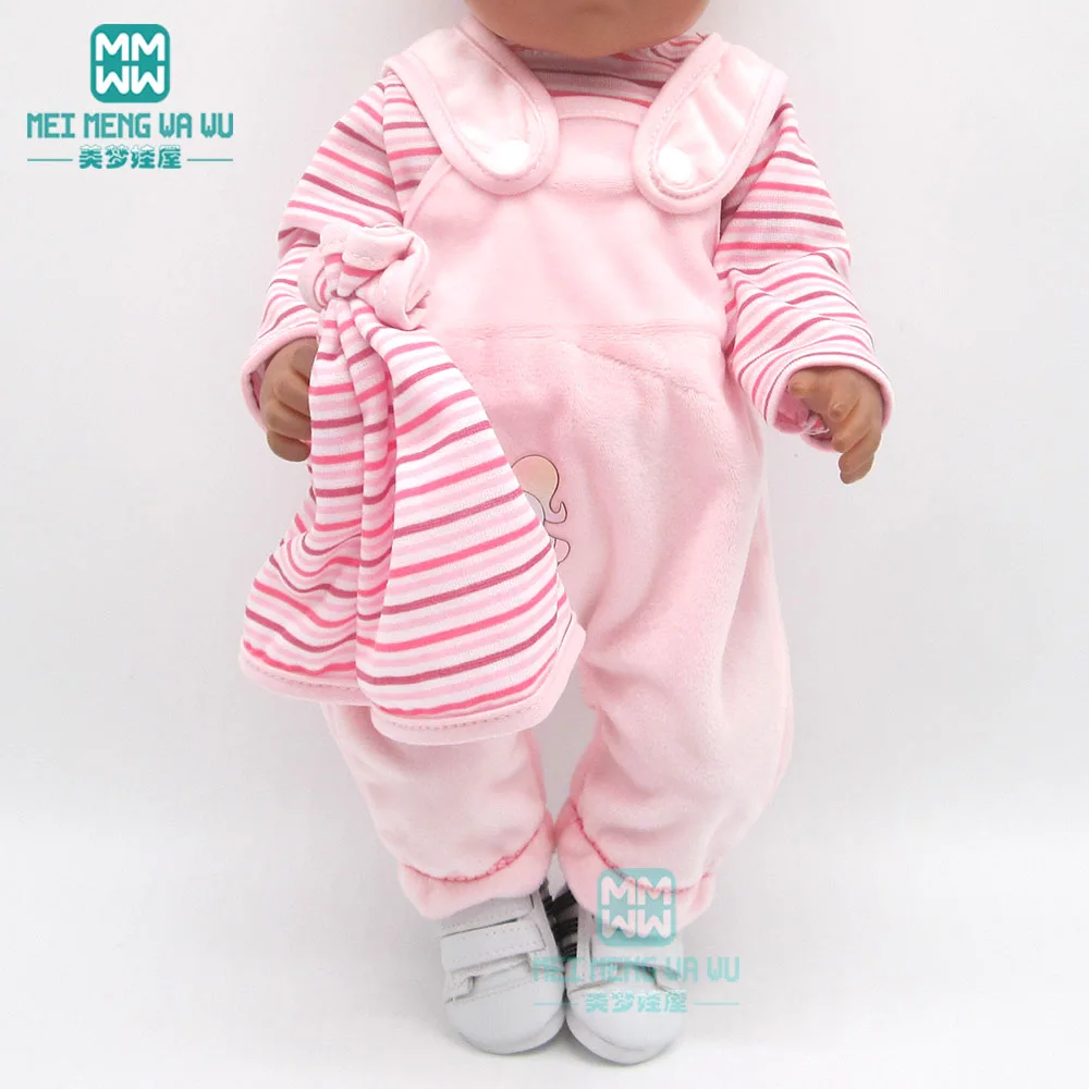 Детская Одежда для куклы подходит 43 см игрушки Новорожденные аксессуары белая футболка+ джинсы