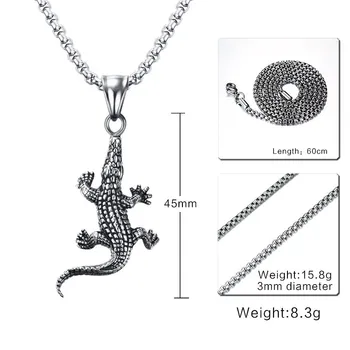 

FXM CCE26 stainless steel necklace hot sell popular single women 45mm Black gold crocodile USA lover gift women jewelry