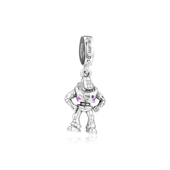 

2019 Cartoon Toy Store Robot Spaceman Silver 925 Charms for Chain Bracelets Fashion DIY Color Enamel Charms for Jewelry Making