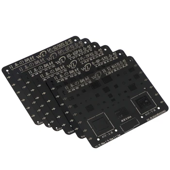 

WL Black Steel Mesh BGA Reballing Stencil For IP 5 6 7 8 X XS MAX XR Motherboard Tin Planting Template Stainless Steel Net