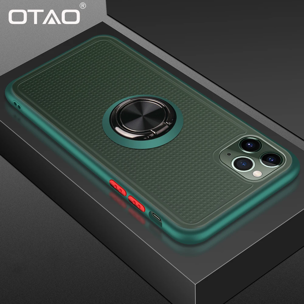 Противоударный чехол OTAO с магнитным кольцом для iphone XS MAX XR X 8 7 6 6S Plus, жесткая задняя крышка для iphone 11 Pro MAX, чехол s Coque